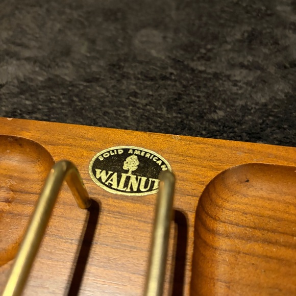 Vintage Solid American Walnut Wooden Valet Tray Organizer - Picture 3 of 3